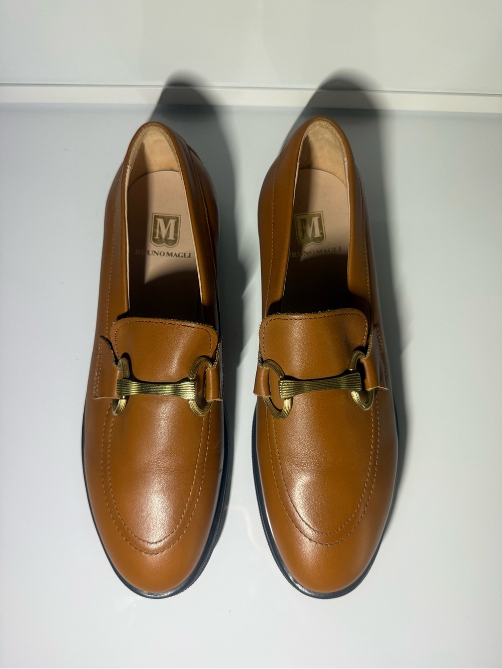 Bruno Magli  women Tan Leather Bit Loafers size 8